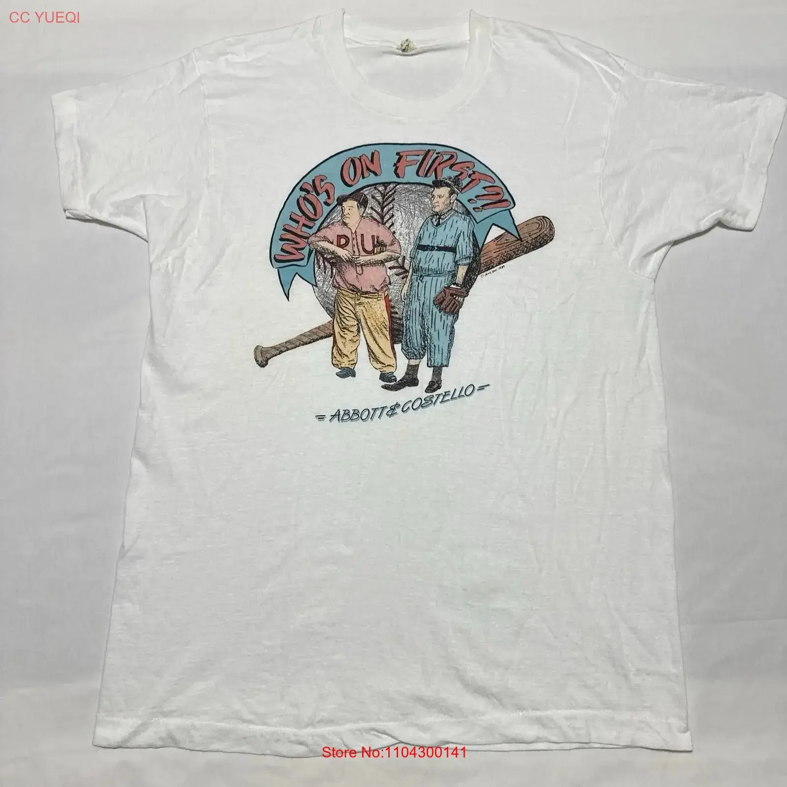 Vintage 80s 1989 Abbott Costello Who s On First Screen Stars T Shirt XL vintage Washed Soft fashion Slightly Unisex Comfortable