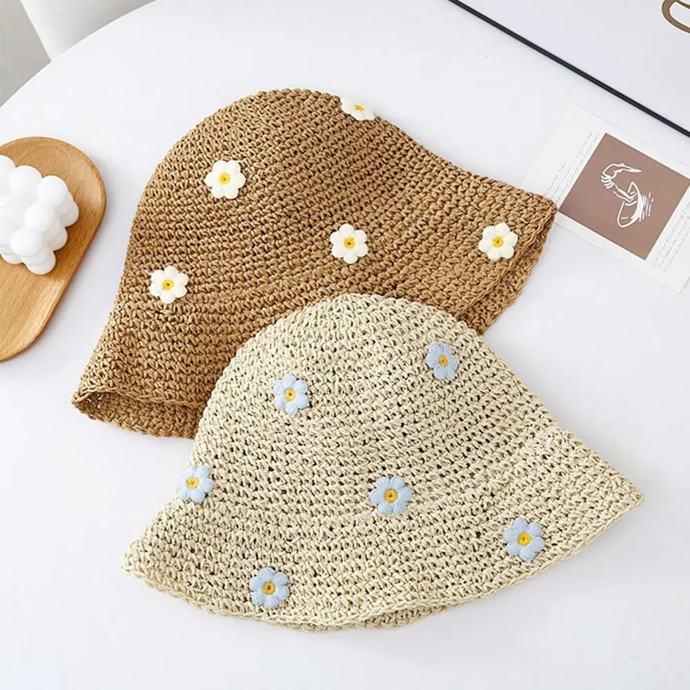Casual Elegant Woman's Straw Hat Foldable Breathable Straw Sun Hat Weaving Sun Protection Sunscreen Cap Summer