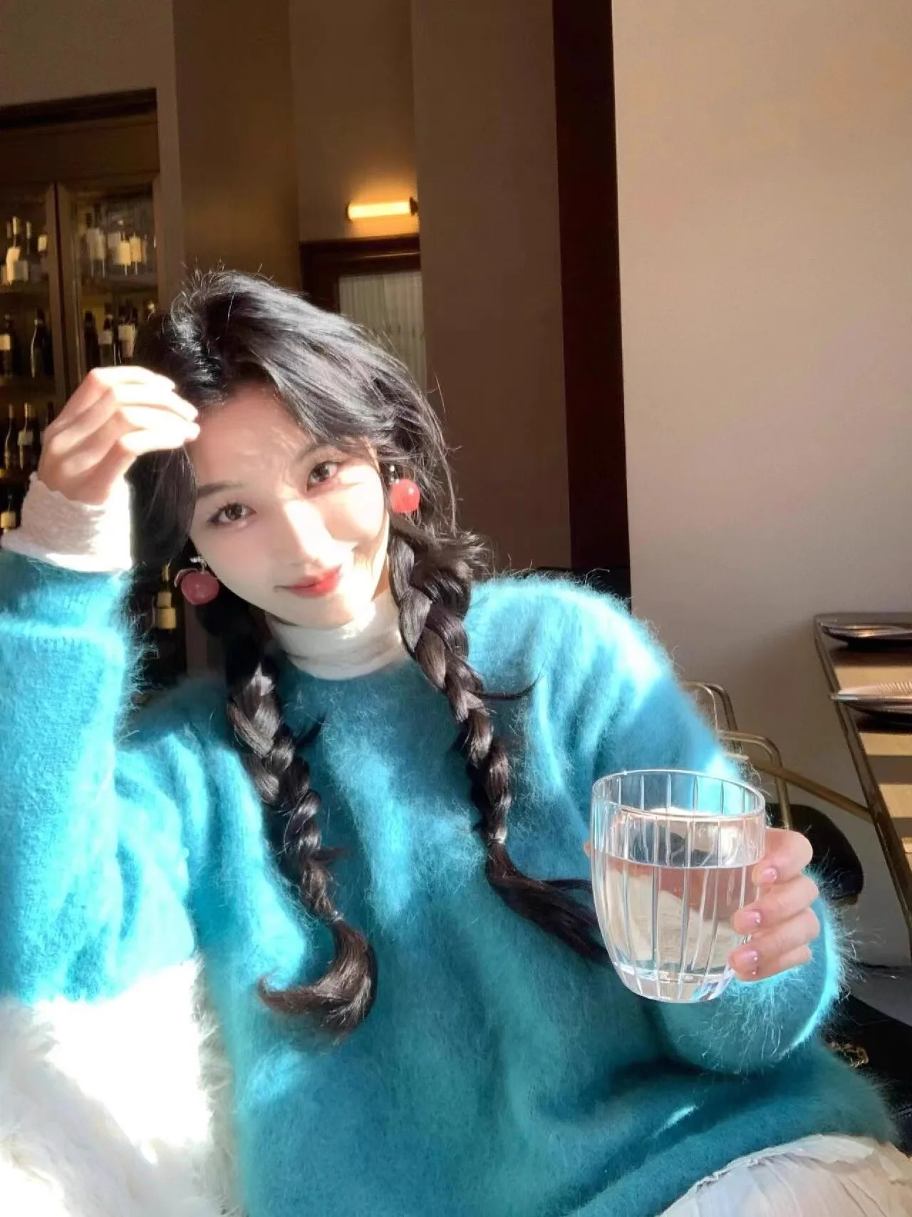 

Loose Korean Sle Women's round Ne Soft Mink Sweater Comfortable Casual Long Sve Knitted Winter Top Lazy Faionable