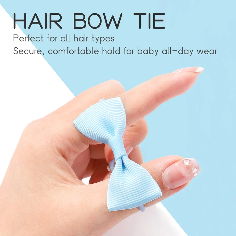 40Pcs 2inch Baby Girls Hair Bows Elastic Ties Grosgrain Ribbon Bow Rubber Band Ponytail Holders Hair Accessories