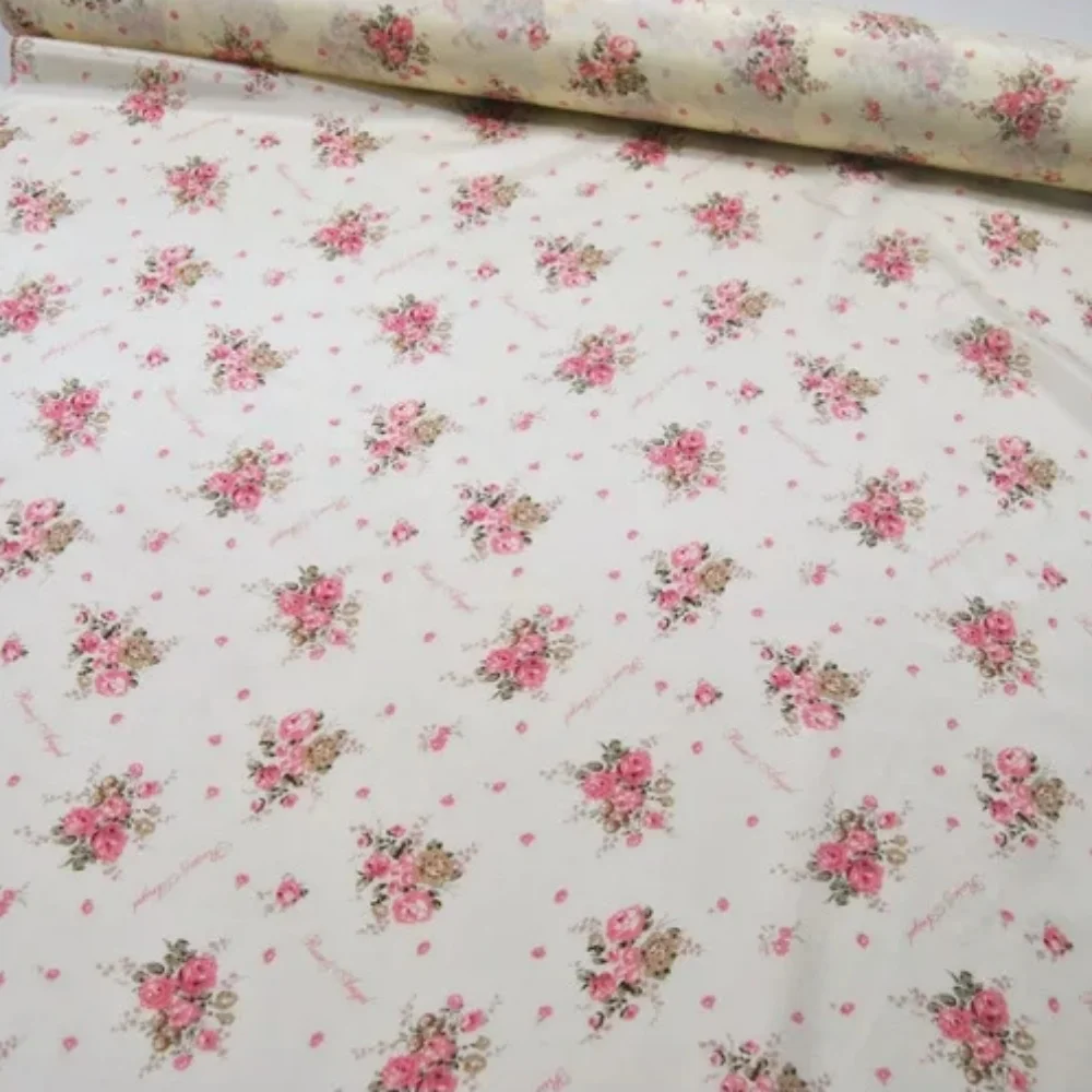 Newest Style Good Texture Fashionable Beautiful Rose Pattern Design Soft Silk Cotton Fabric for Women Summer Dress Clothes