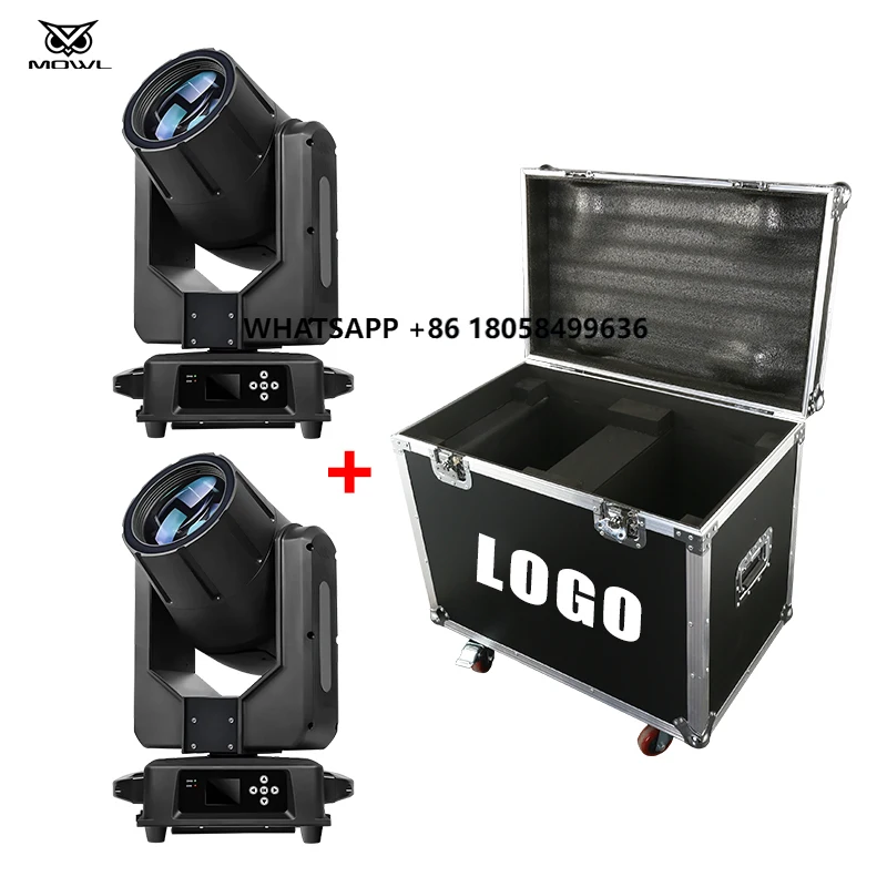 

2 Pack Outdoor Waterproof IP65 350W 380W DMX Beam 350 380 Halo Ring Moving Head Light With Flight Case