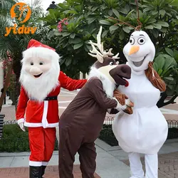 Christmas Cosplay Dress Suits Santa Claus Olaf Mascot Costume Snowman Elk Cartoon Doll Suit Christmas Man Wearing Walking Props