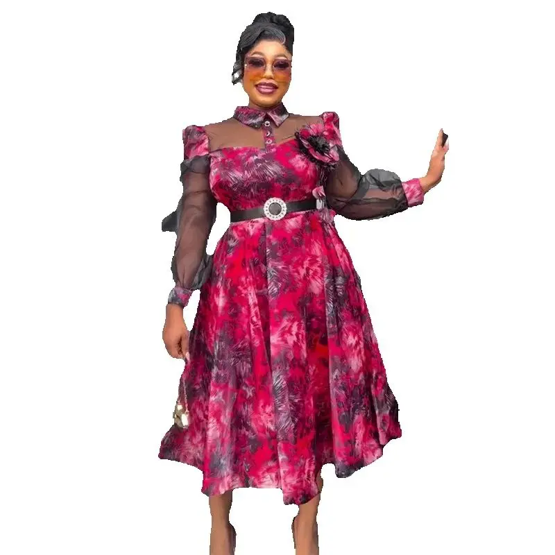

plus Size African Kaftan Dress Elegant Muslim Evening Party Pleated Summer Fashion for Women 2026 New