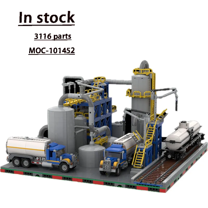 MOC-101452 Klassische urbane chemische Pflanze, Straßenszene, Bausteine, Modell 3116, Teile, Jungen- und Kindergeburtstagsgeschenk, Spielzeug