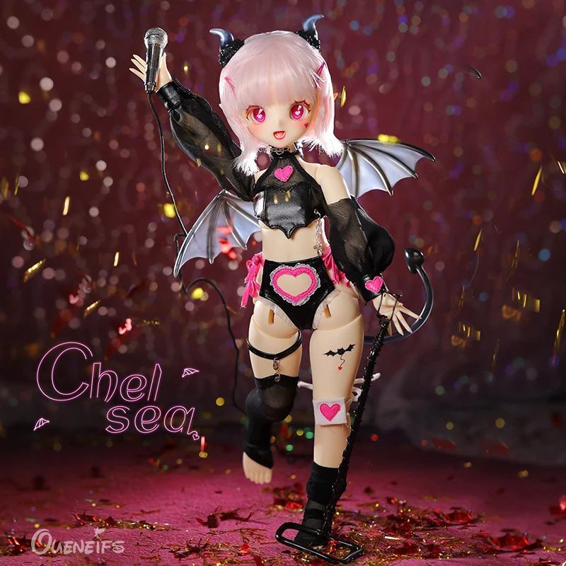 

New Design Chelsea BJD 1/4 39.3cm Anime Girl Bat Wing Design Imp Cosplay Resin Art Gifts Joint Doll