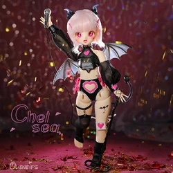 Chelsea 1/4 BJD Doll Gothic Lolita Bat Wing Demon Resin Jointed Body 39.3cm Art Collectible Alternative Doll Gift