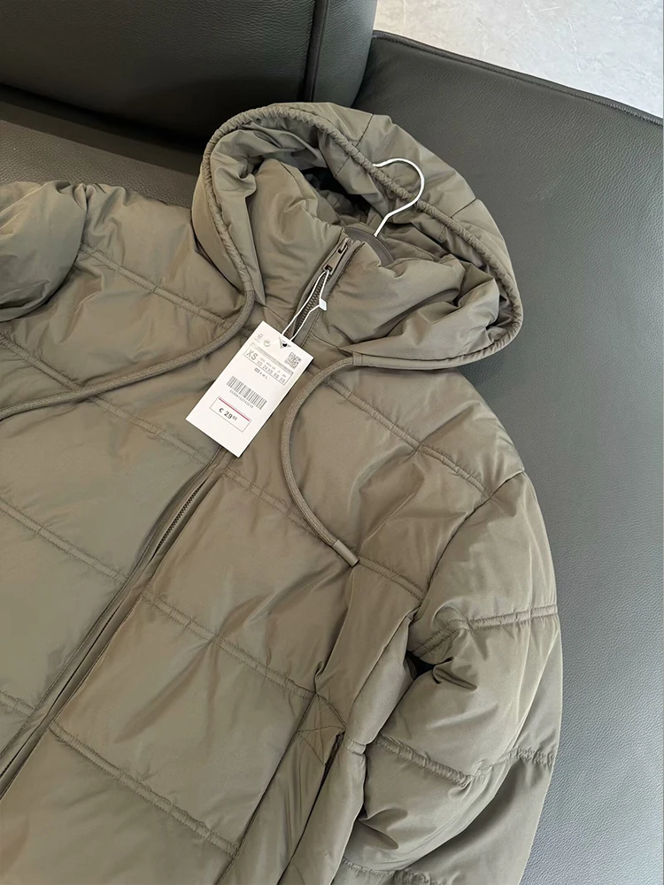 Veste à capuche simple et chaude pour femme, veste en coton à manches longues, poche zippée, tempérament polyvalent, nouveautés, automne et hiver 2024