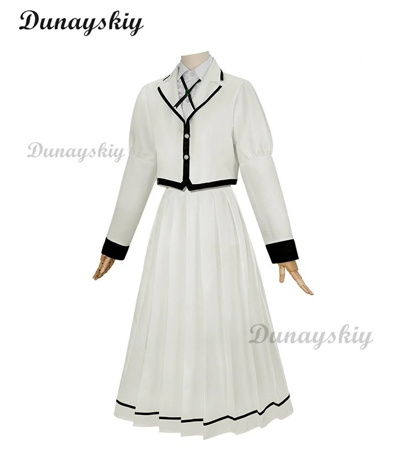 อะนิเมะ Rock Is A Lady's Modesty Otoha Kurogane คอสเพลย์สีขาวชุดวิกผม JK กระโปรง Lilisa Suzunomiya ฮาโลวีนสําหรับผู้หญิง Carnival