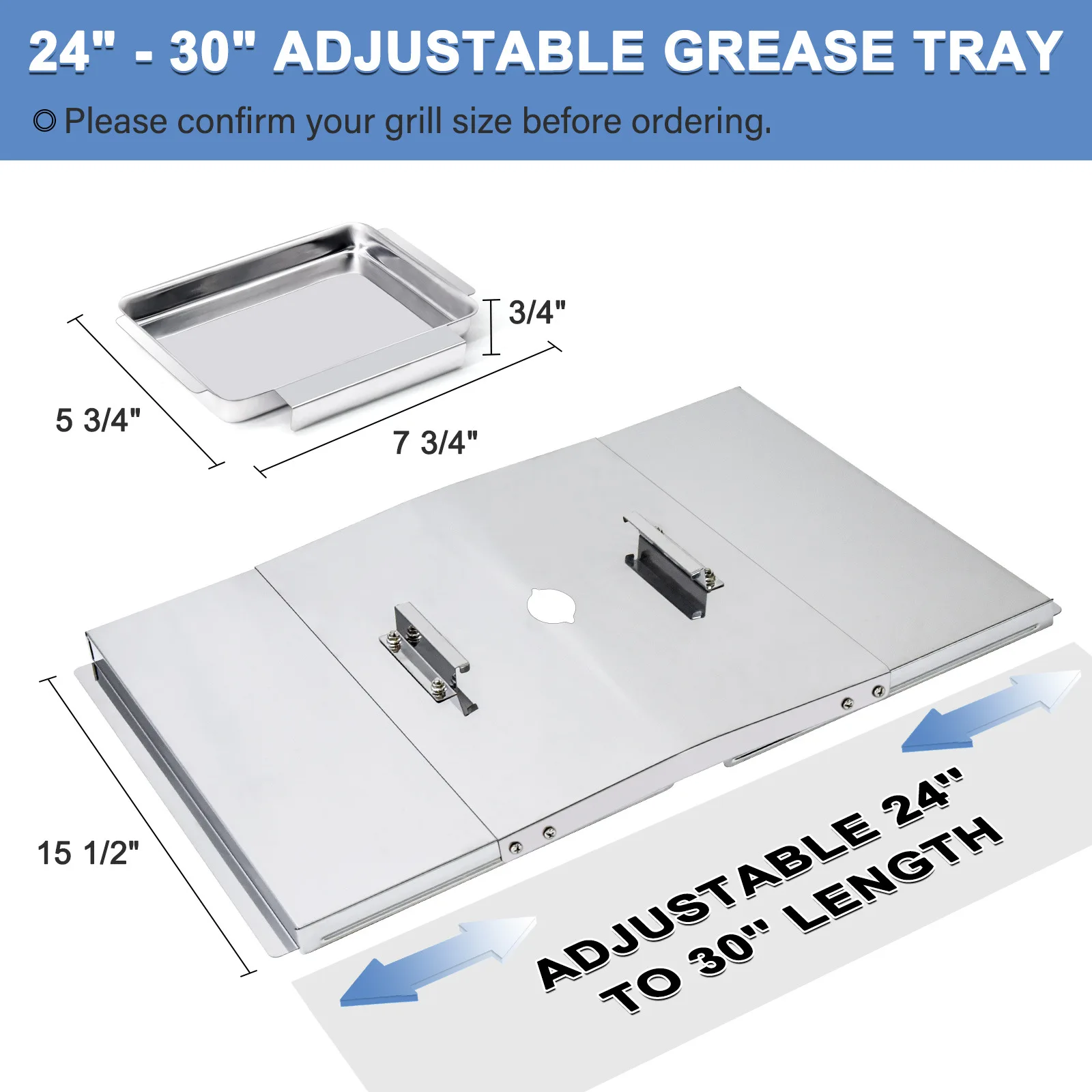 Amazon popular 62430 universal adjustable oil tray 24 inches -30 inches