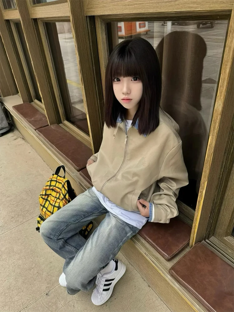 

Мужская куртка-харрингтон цвета хаки Cleanfit College Sle Workwear, бейсбольная куртка, осенняя коллекция Miu System