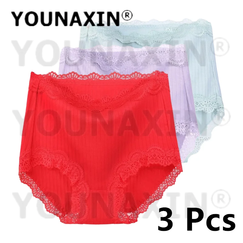 

3 Pcs Women's Briefs Big Size Lingerie Cotton Undies Underwear Breathable Sexy Large Panties Fit 40-100kg M L XL 2XL 3XL 4XL