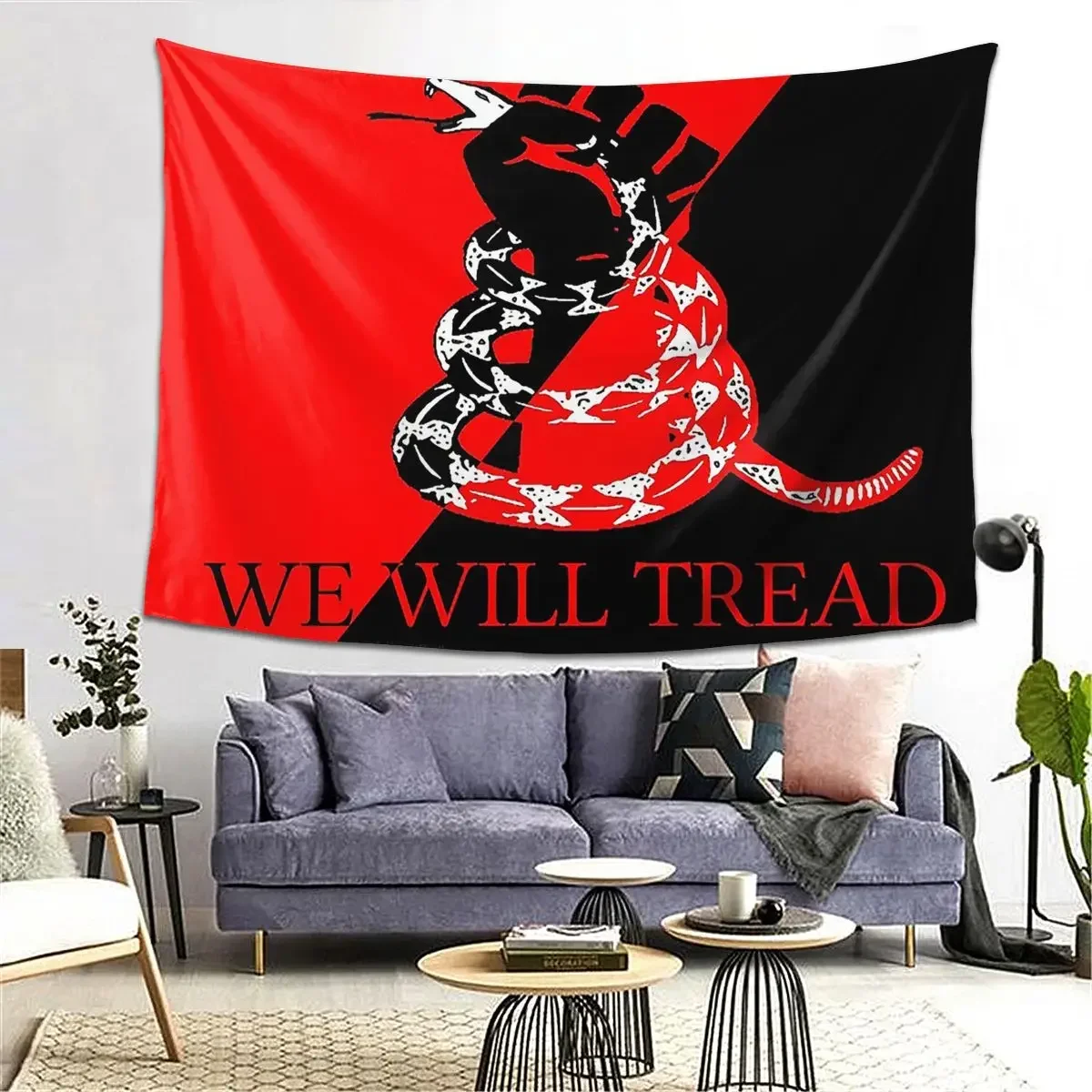 We Will Tread - ANTIFA Tapestry Decoration Art Aesthetic Tapestries for Living Room Bedroom Decor Home Wall Cloth Wall Hanging