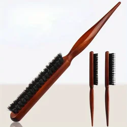 1 pc Natural Boar Bristle Hair Fluffy Comb Wood Handle Hair Brush Anti-static Barber Hair Comb Salon Hairdresser Styling Tool