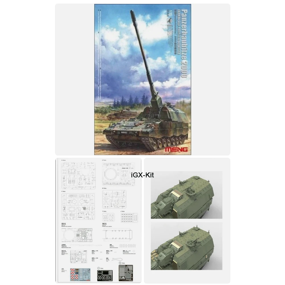 Meng TS-012 1:35 Scale Panzerhaubitze PZH 2000 German Self Propelled Howitzer SPG Vehicle Plastic Assembly Model Building Kit