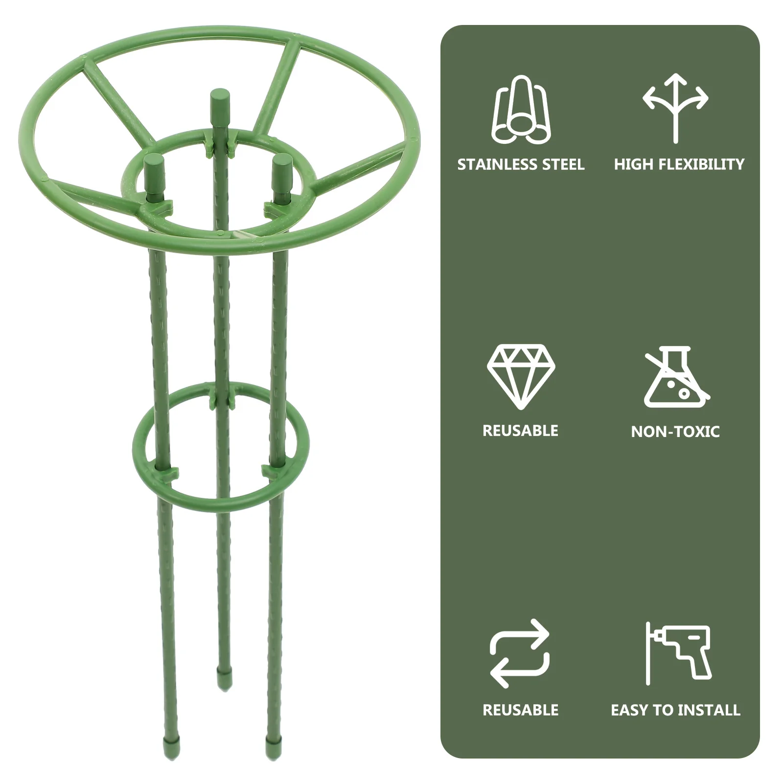 

1Set Plant Support Cage Premium ABS Iron Adjustable Garden Climbing Frame for Tomatoes Vine Support Potted Plants Trellis