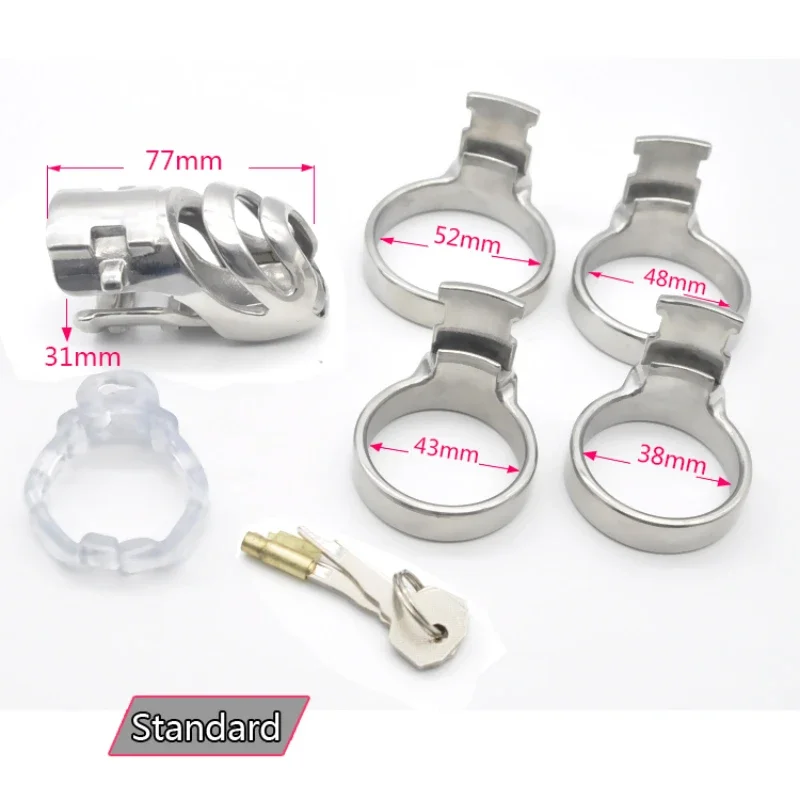 New The 316L Stainless Steel Standard Male Chastity Devices 4 Sizes Cock Ring Bondage Restraint Penis Ring Belt Adults Sex Toys