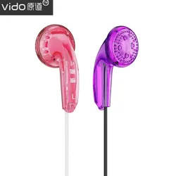 Vido Earbud In Ear Earphone Earbud Dynamic Flat Head Plug Earbud Bass HIFI Bass Sound Quality Earphone 3.5mm Earphone