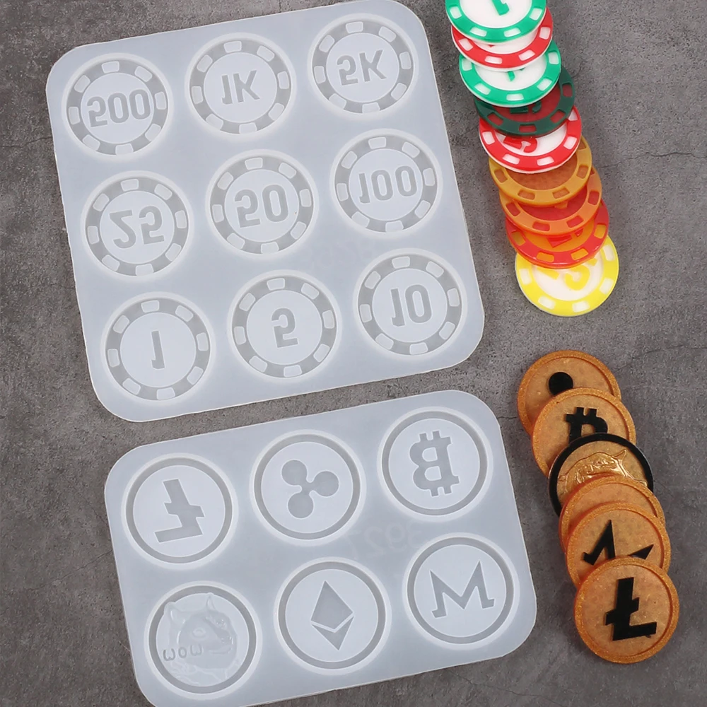 1PC Commemorative Bitcoin Silicone Mold Coin Children's Toys Entertainment Game Crafts Epoxy Resin Mold