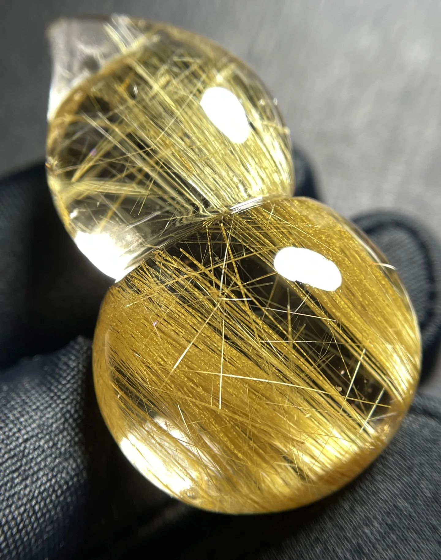 Natural Gold Rutilated Quartz Pendant 42*23.7*16.5mm Gourd Rutilated Quartz Flower Men Women Brazil AAAAAAA