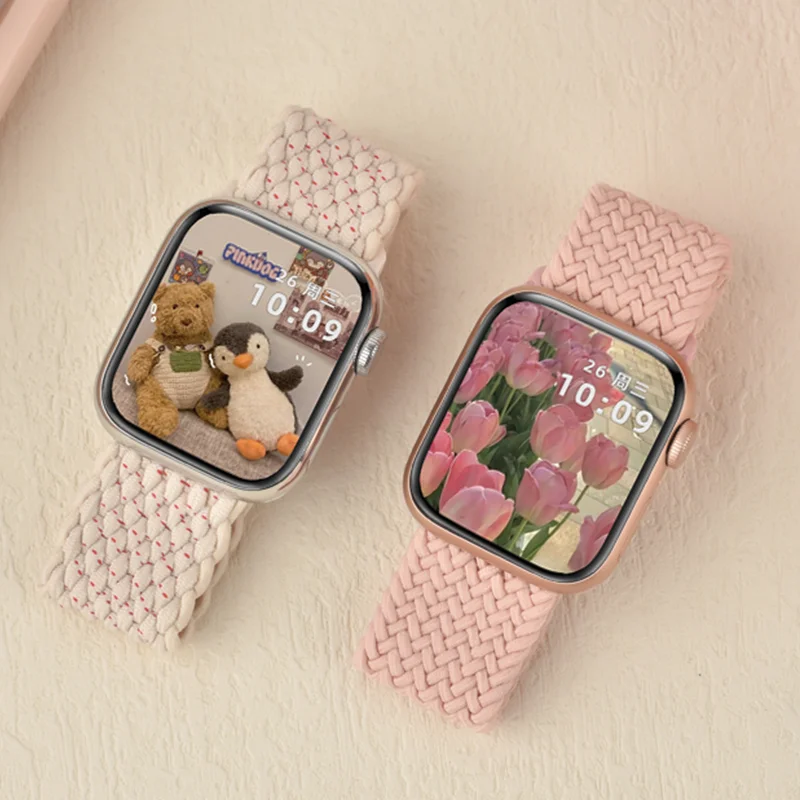 Band for apple watch series 10 46mm 42mm 9 7 8 5 se 6 44mm 45mm 40mm 38 41mm ultra 49mm bracelet correa Braided Solo Loop strap
