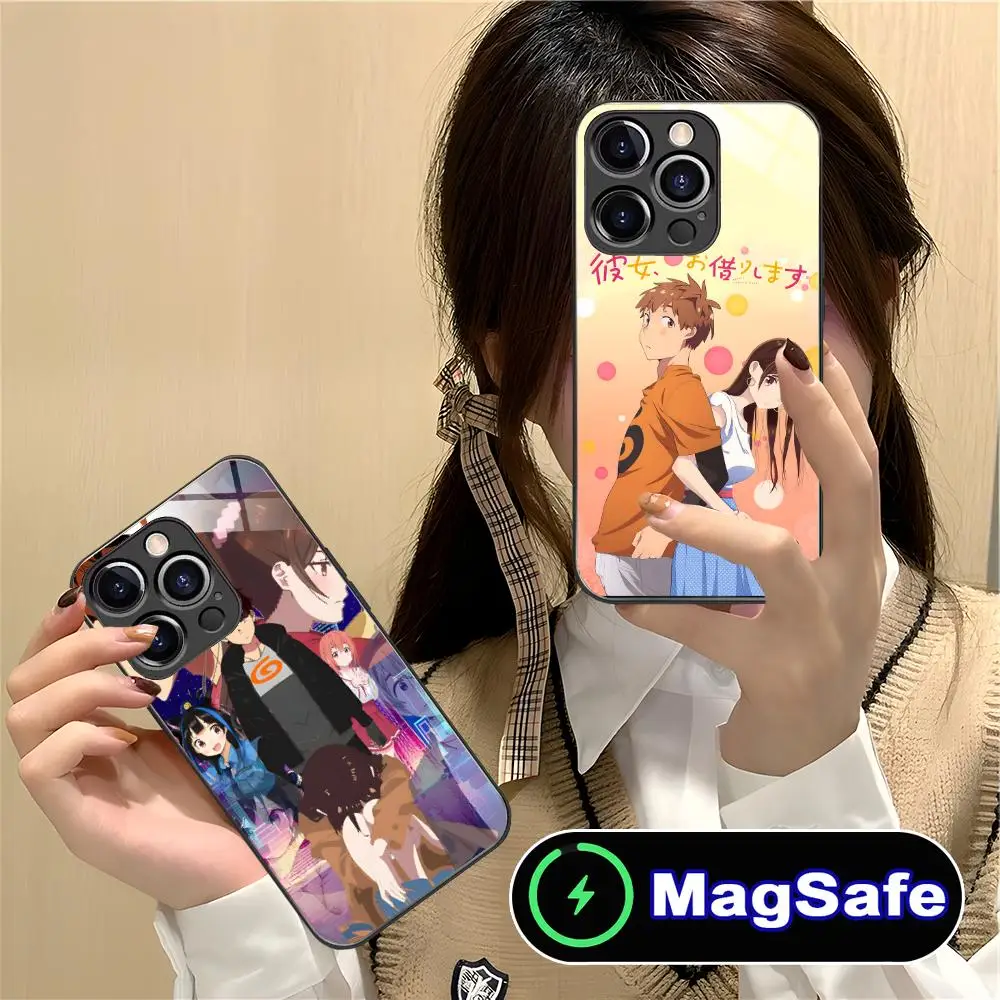 

Anime Rent Girlfriend Phone Case for iPhone 16 15 14 13 12 11 Pro Max Plus Mini MagSafe Glass Colour Printing Smartphone Pretty