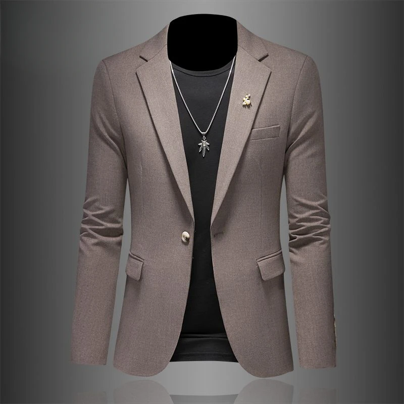 

Luxury Men's Suit New Style Trendy One Button Slim Fit Single Piece Suit Solid Color Jacket