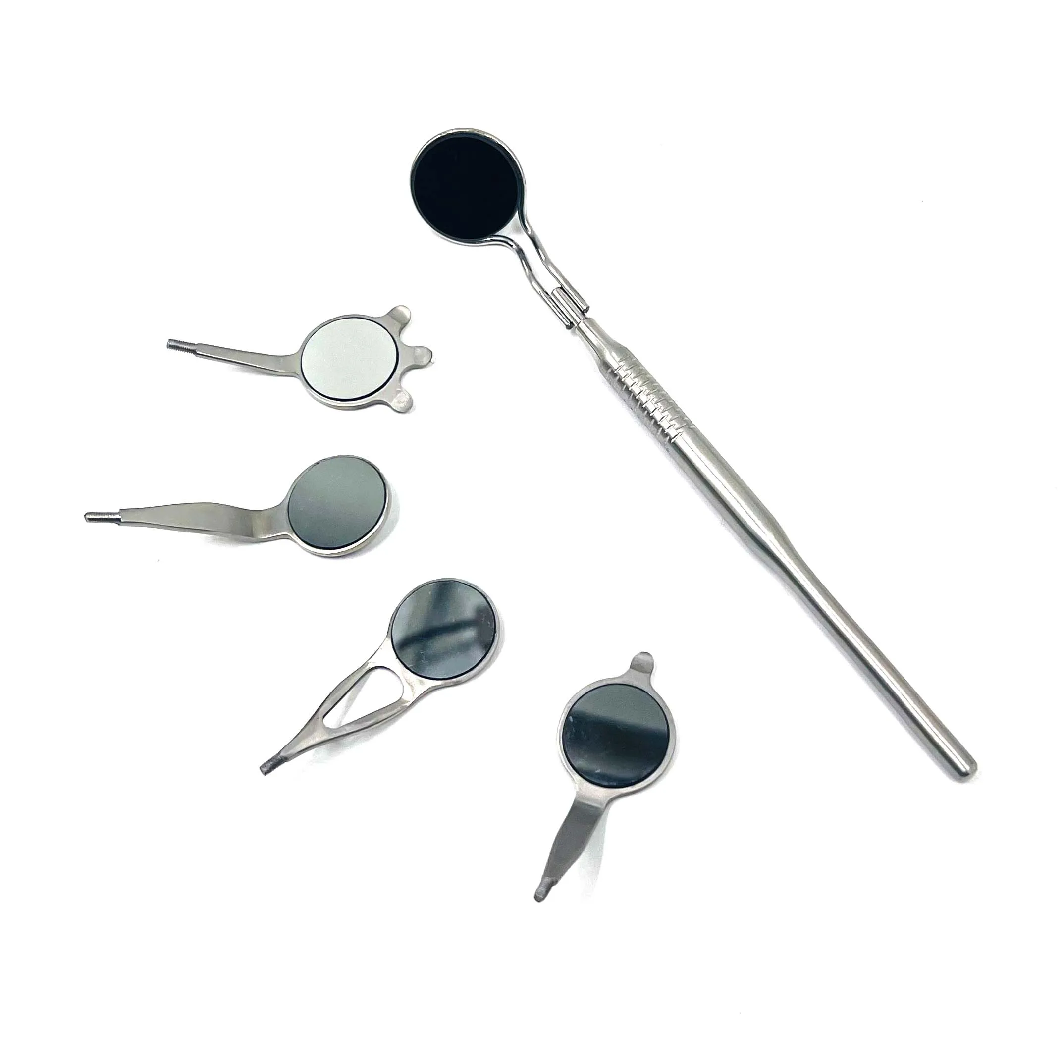 Dental Mouth Mirror With Handle Anti-Fog Rhodium Double Sided Oral Mirrors  Reflectors Reuse Oral Mirror Handle 5 styles