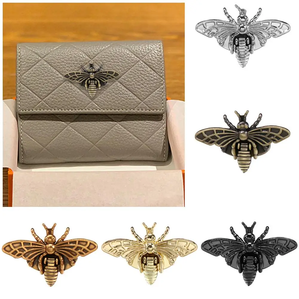 High Quality Leather Craft DIY Accessories Bag Clasp Hardware Metal Buckles Bee Shape Retro Turn Lock