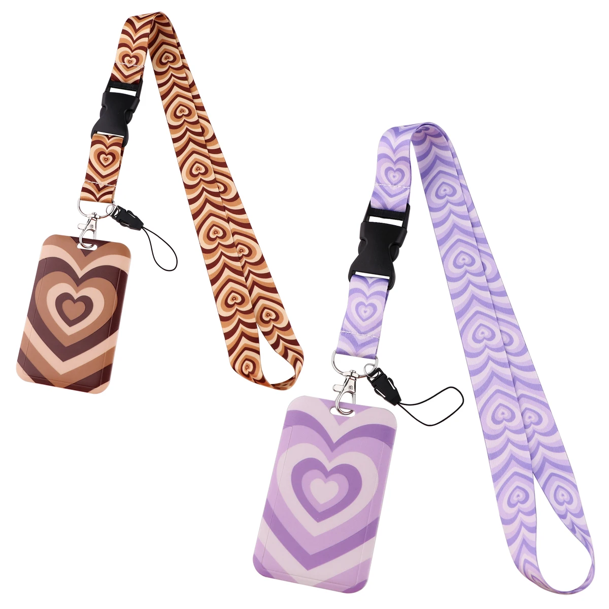 

Colorful Heart Buckle Lanyards for Keys Cell Phone Straps ID Card Keychain Neck Strap Phone Accessories Couple Gift