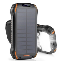 Solar Power Bank 26800mAh Waterproof Portable 3.1A Fast Charging Powerbank For iPhone 16 Xiaomi Samsung Poverbank Camping Light