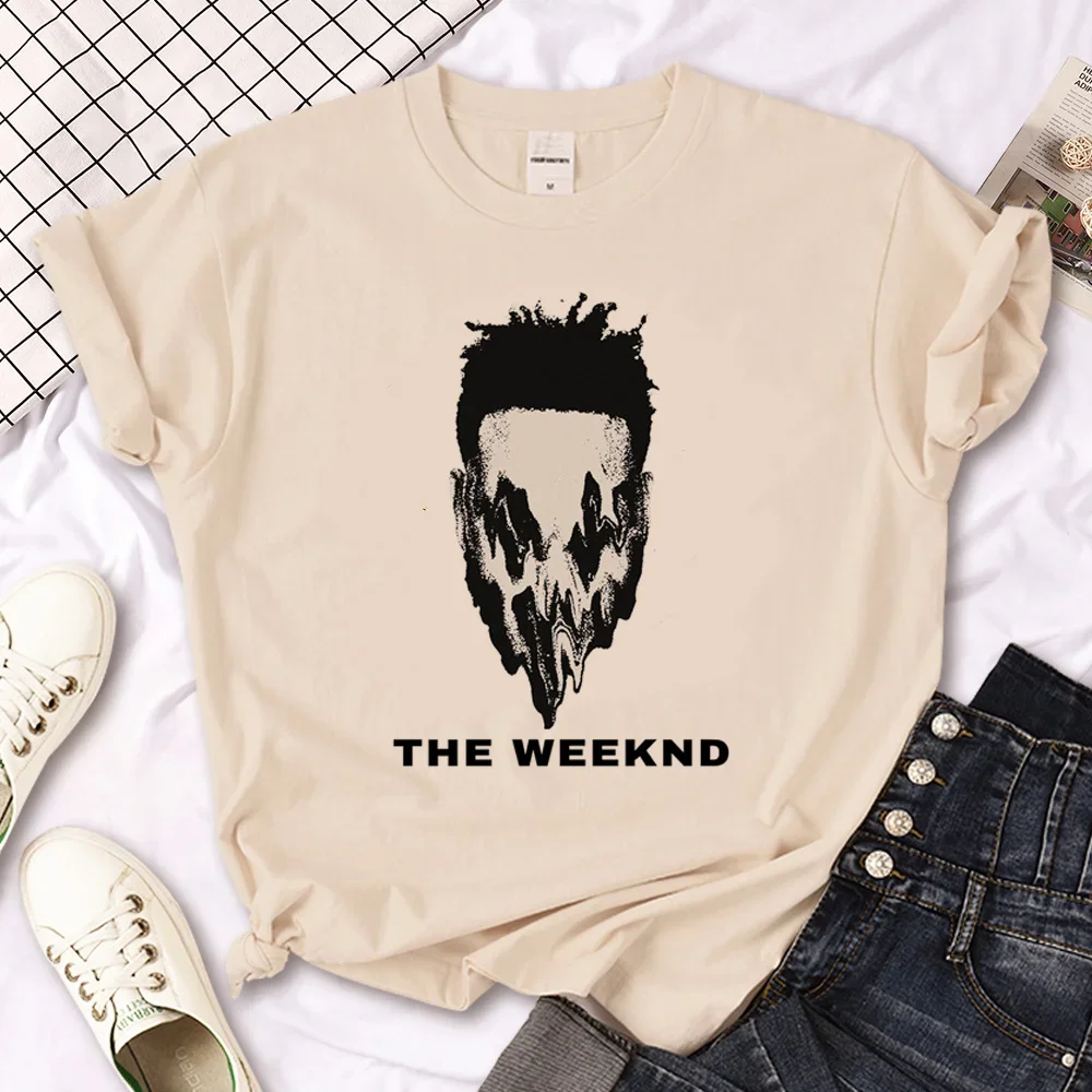 the Weeknd tshirt women Japanese graphic top girl Japanese manga y2k clothing