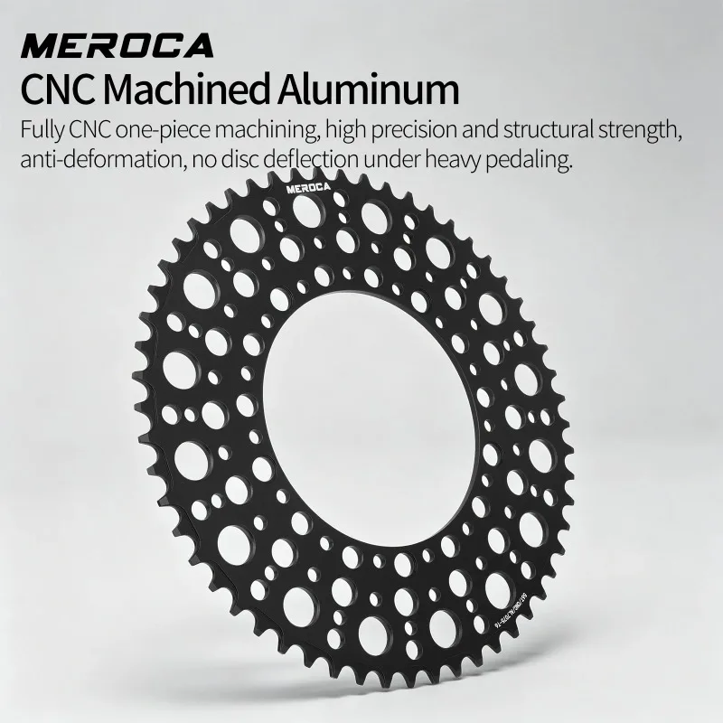 MEROCA 130 bcd chainring 5 bolt 52T 56T 58T For Brompton DAHON Folding bike Aluminum alloy 130BCD narrow wide Single chainring view 4