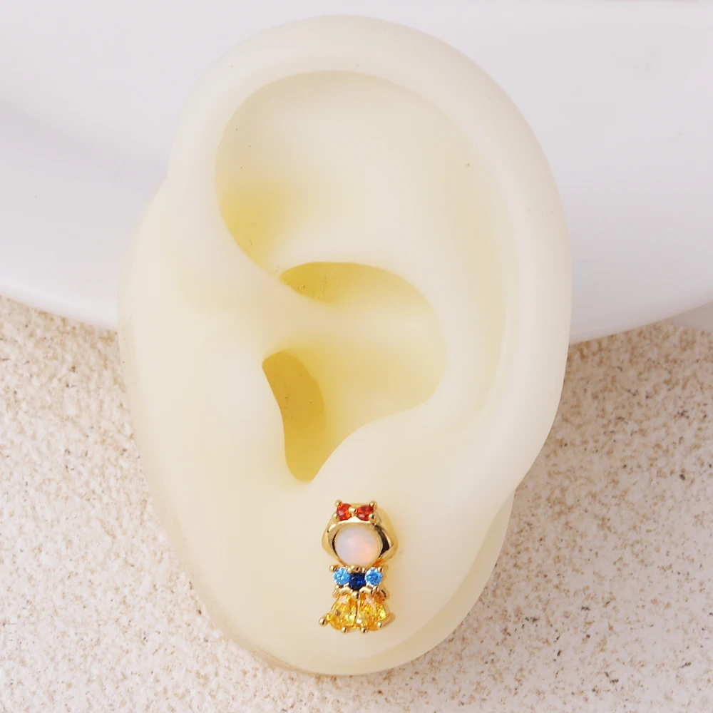 1Pair Sweet Trendy Zircon Stud Earrings For Women Girls Fovely Earrings Fashion Jewelry Gift