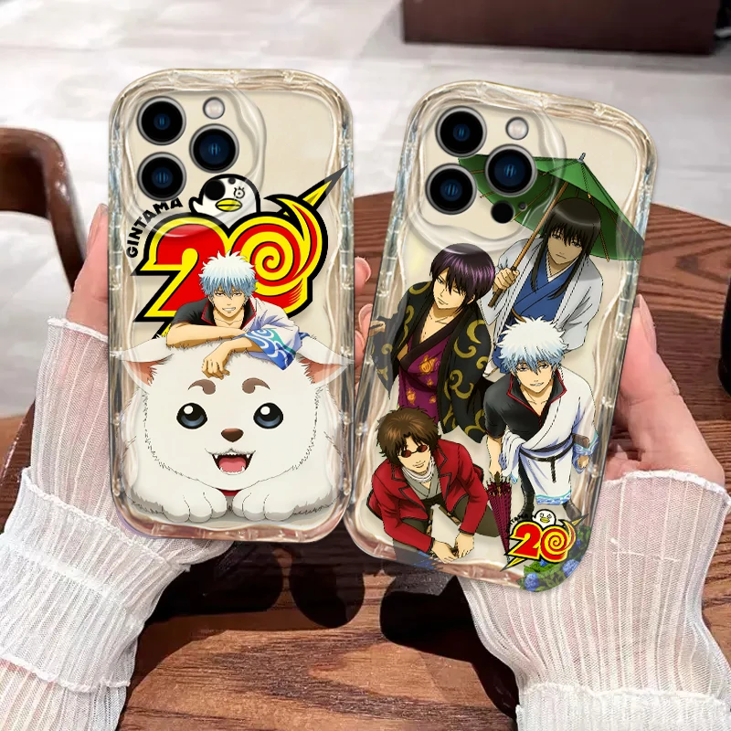 Anime Gintama Sakata Gintoki Cover For Apple iPhone 15 14 13 12 11 Pro X XR XS Max Plus 8 7 Plus SE Wave Oil Phone Case image 2