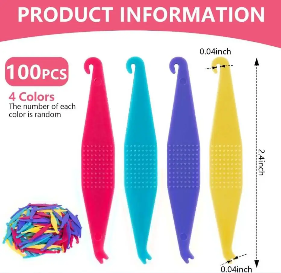 AG 100Pcs Disposable Dental Orthodontic Elastic Placer for Braces Bands Orthodontic Rubber Ligature Ties Ring Dental Accessories view 2