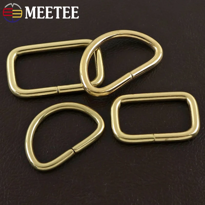 5/10 قطعة 10-38 مللي متر الصلبة النحاس D حلقة أبازيم حقيبة يد الأشرطة المشبك طوق بكلاب حزام ربط مشبك إكسسوارات الأجزاء الداخلية للكمبيوتر ذاتية الصنع