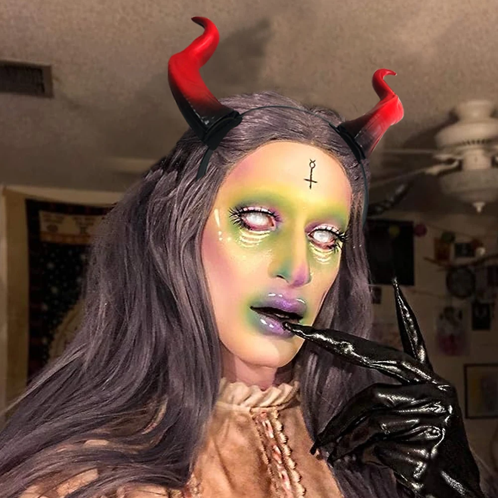 Gothic Devil Horns Costume Headband 6