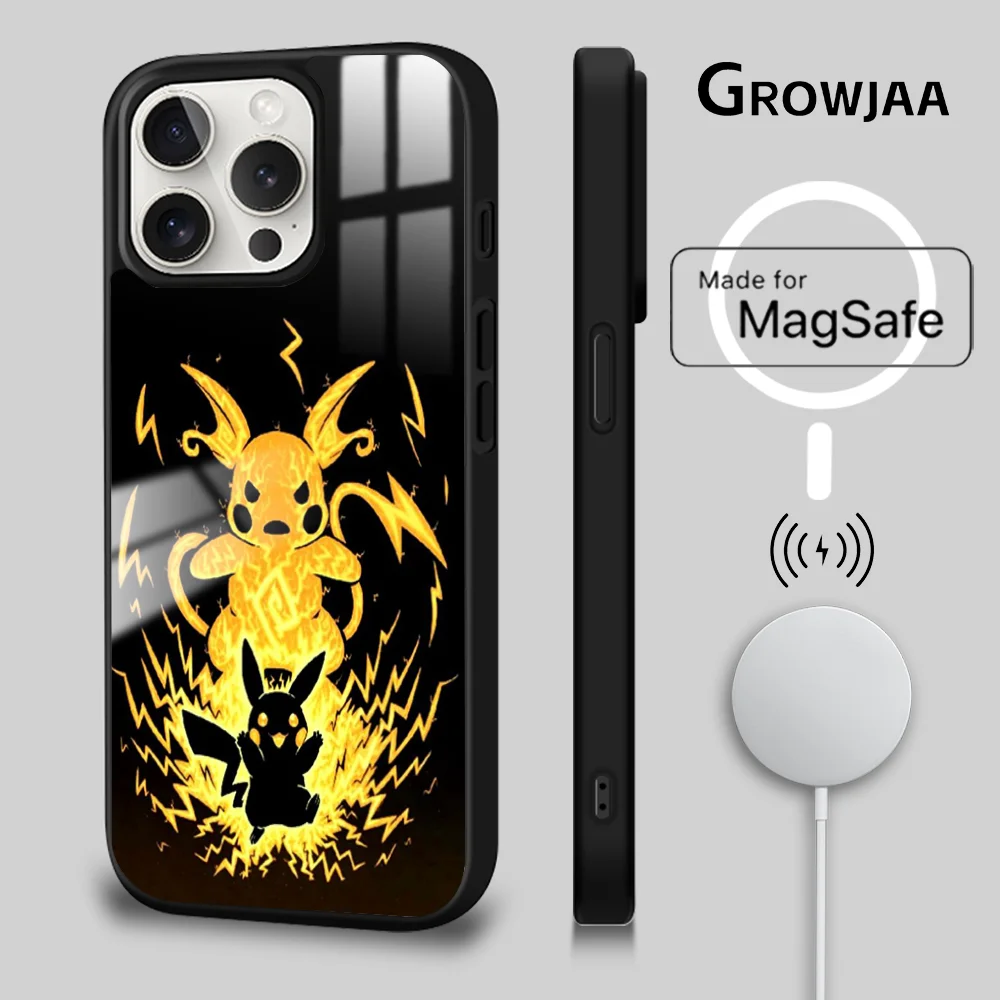 Pokemon G-Gengar Mewtwo Phone Case For iPhone 16 15 14 13 12 11 Pro Max Plus Mini Magsafe Mirror Wireless Magnetic Cover