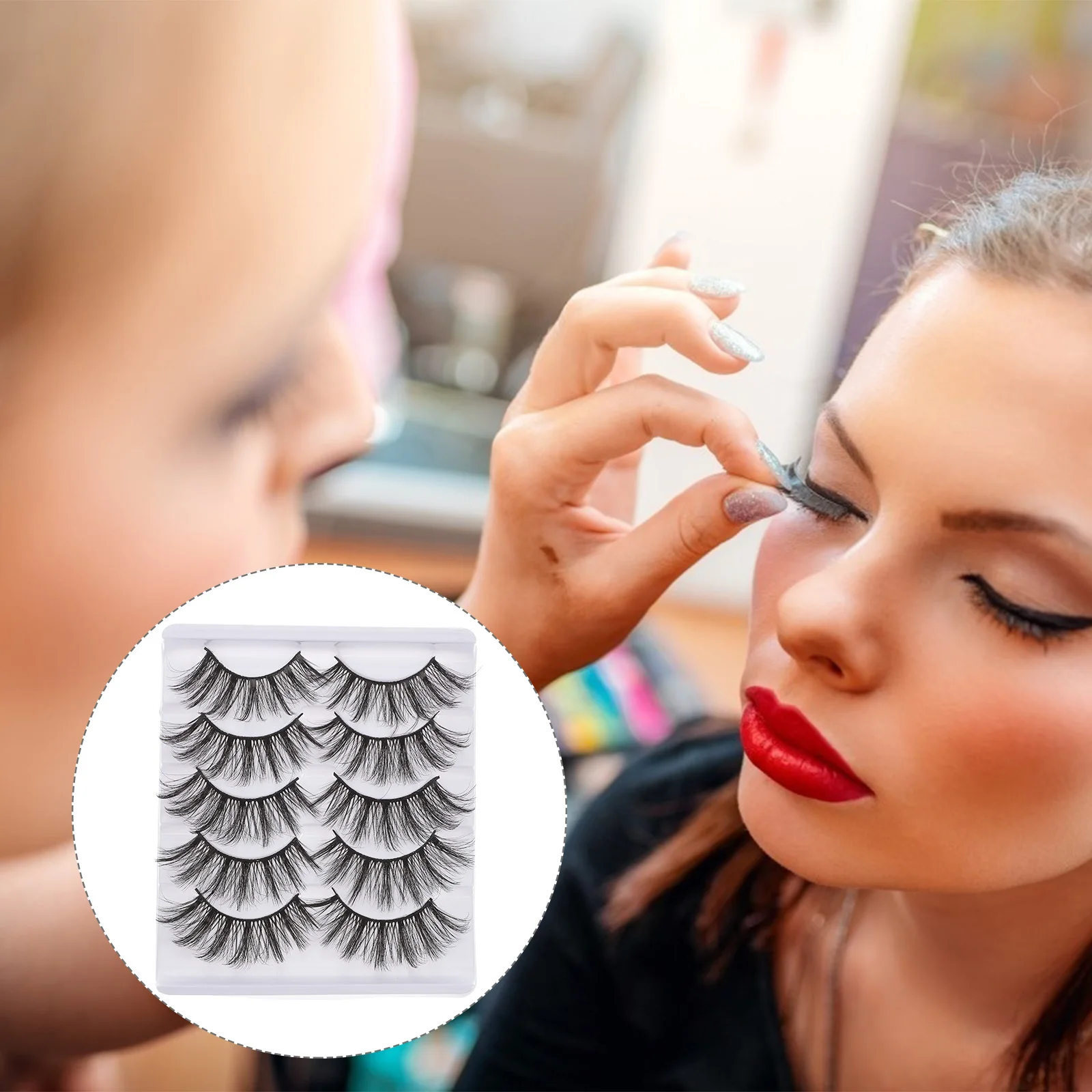 Extensiones de pestañas postizas Aspecto natural Fácil de aplicar Remover Idea de regalo de rizo de larga duración para mujeres y niñas Apto para principiantes