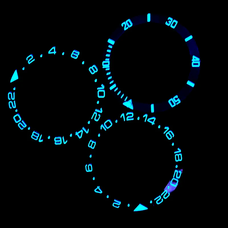 38*30.6mm Watch Ceramic Bezel Insert With GW9 Blue Luminous Fit 40mm Watch Case SKX007 SKX007 SRPD GMT SUB Turtle SKX007 SKX009