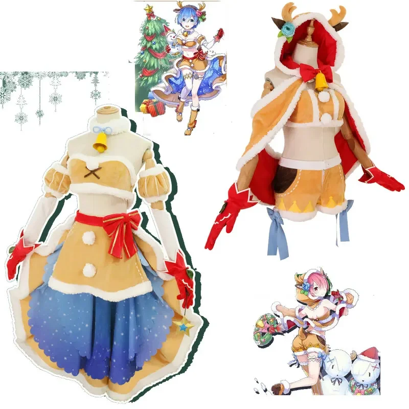 

Re Zero kara Hajimeru Isekai Seikatsu Ram Rem Christmas Cosplay Costume Halloween