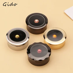 Jewelry Storage Box Gemstone Box Metal Plating Transparent Round Rotating Surface Bare Stone Color Diamond Display Box