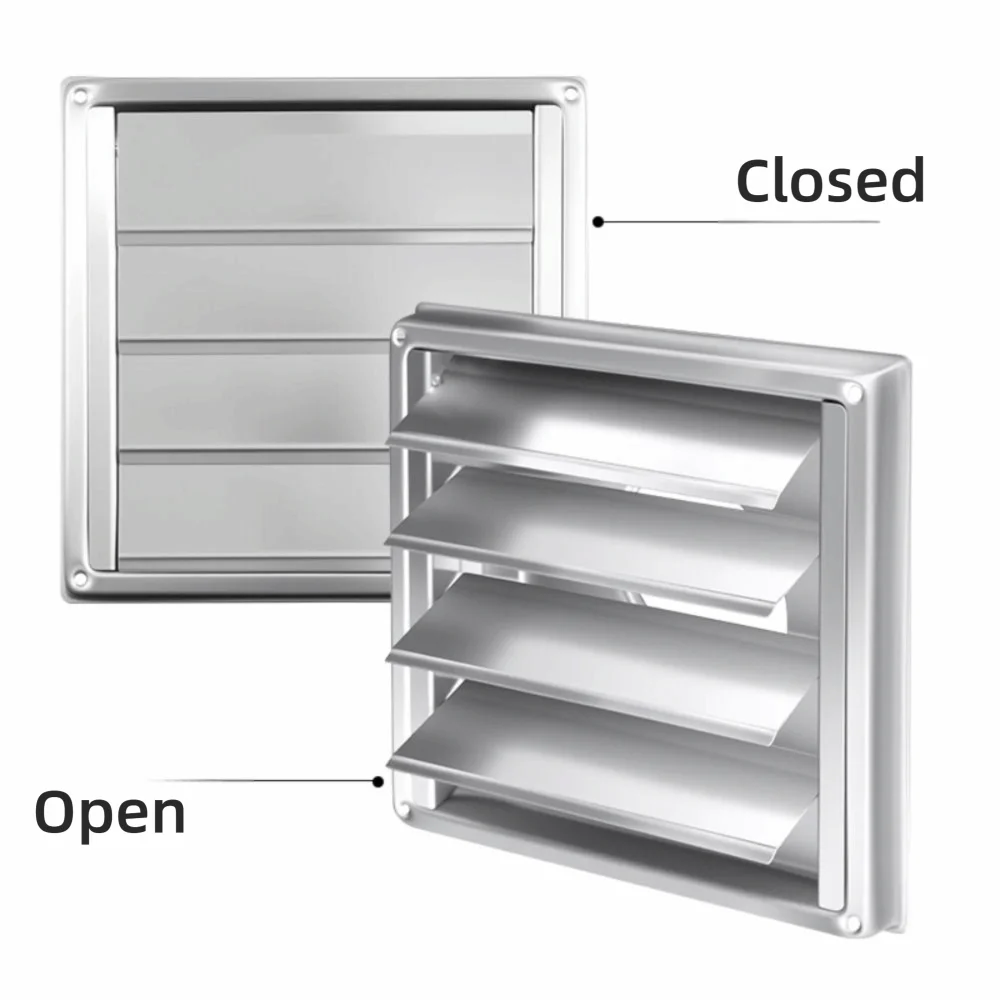Vent Systems Stainless Steel Air Vent Duct Grill Square With Screen Ventilation Cover 100/125/150mm Vent Cover Grille