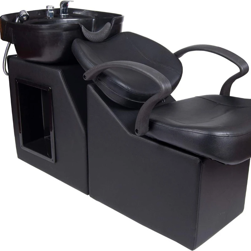 

Internet celebrity hair salon semi-reclining shampoo bed hair salon silicone headrest ceramic basin hair recliner barber shop