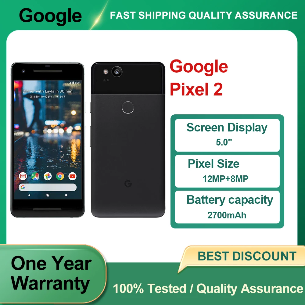 جوجل بيكسل 2 4G 5.0 "4GB RAM 64GB ROM NFC ثماني النواة جوجل كوالكوم MSM8998 الأصلي غير مقفلة هاتف ذكي أندرويد الهاتف الذكي