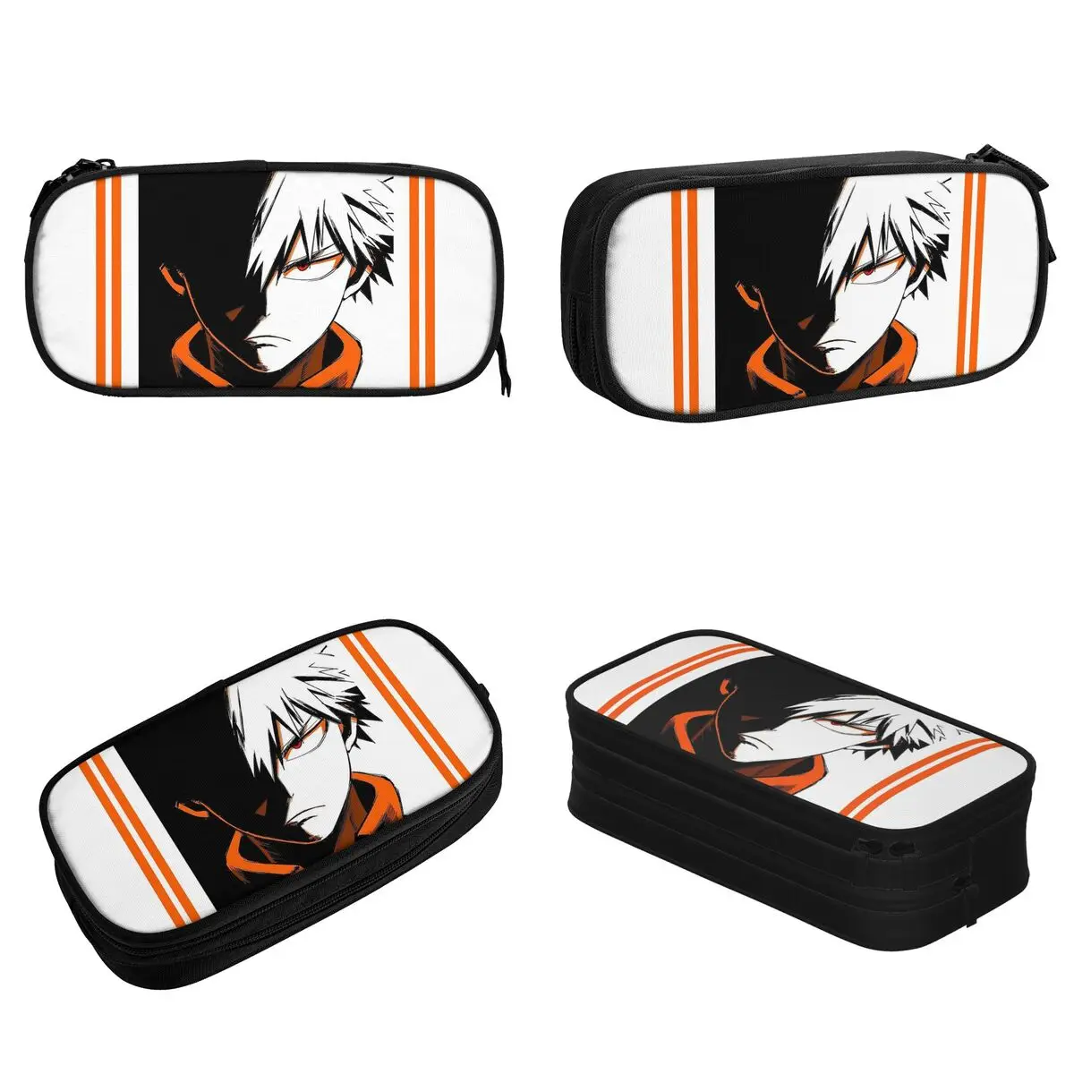 Katsuki Bakugo Kacchan My Hero Academia Pencil Case Pen Holder Bag Large Storage Students School Zipper Pencilcases