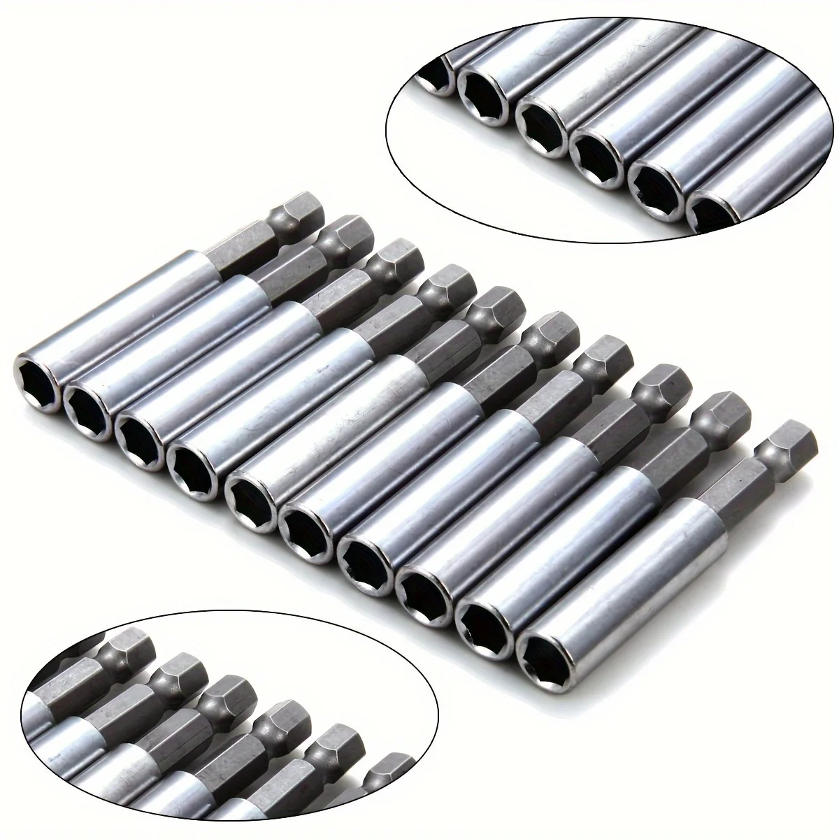 10pcs Magnetic Extension Socket Drill Bit Holder 1/4\