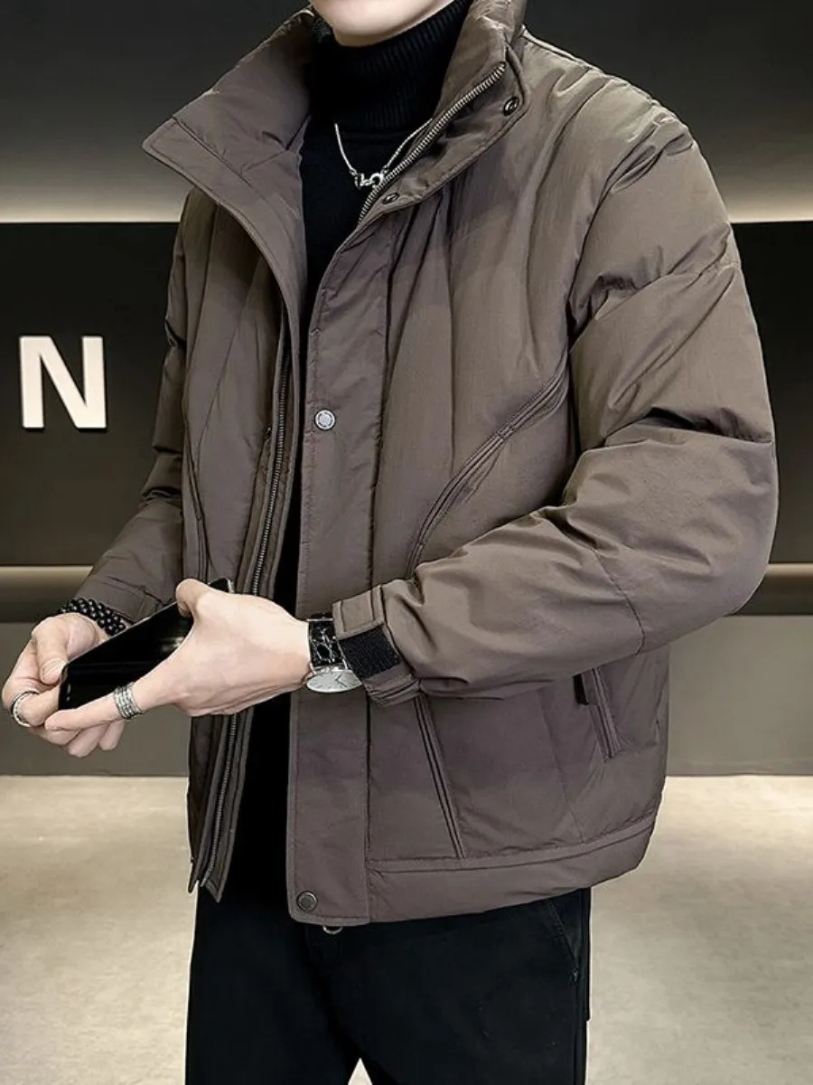 

Men's Stand Collar down Jaet 2025 Winter Thi Casual Sli ort Design Sensation Outerwear Ci Leisure No Hat