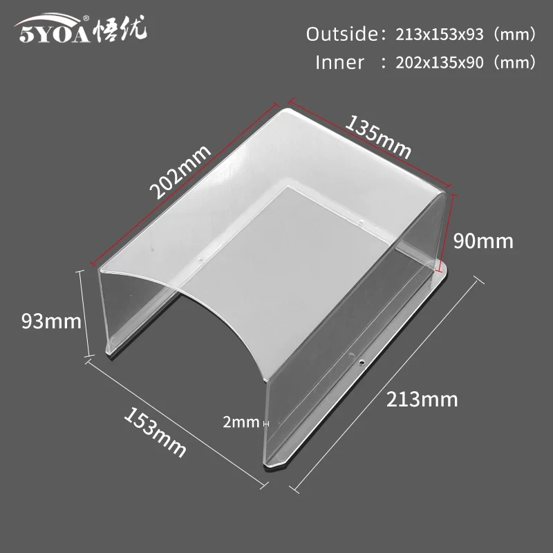 Transparent Plastic Rain Protector Rainproof Cover Waterproof Case Outdoor Protection Keypad Doorbell Card Reader Sun Shell